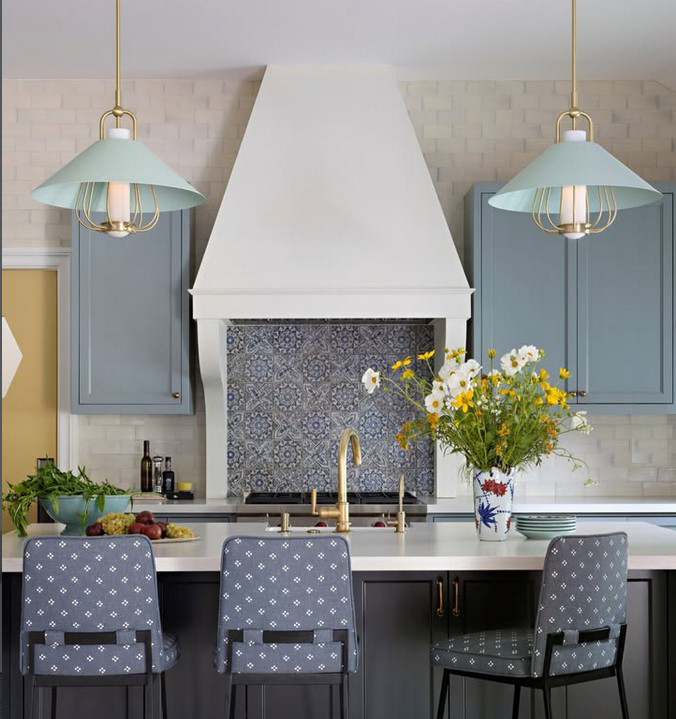 Mosaic House Moroccan tile Alice Winter Star 1-17-15 White Sky blue Cobalt Blue  hand painted 